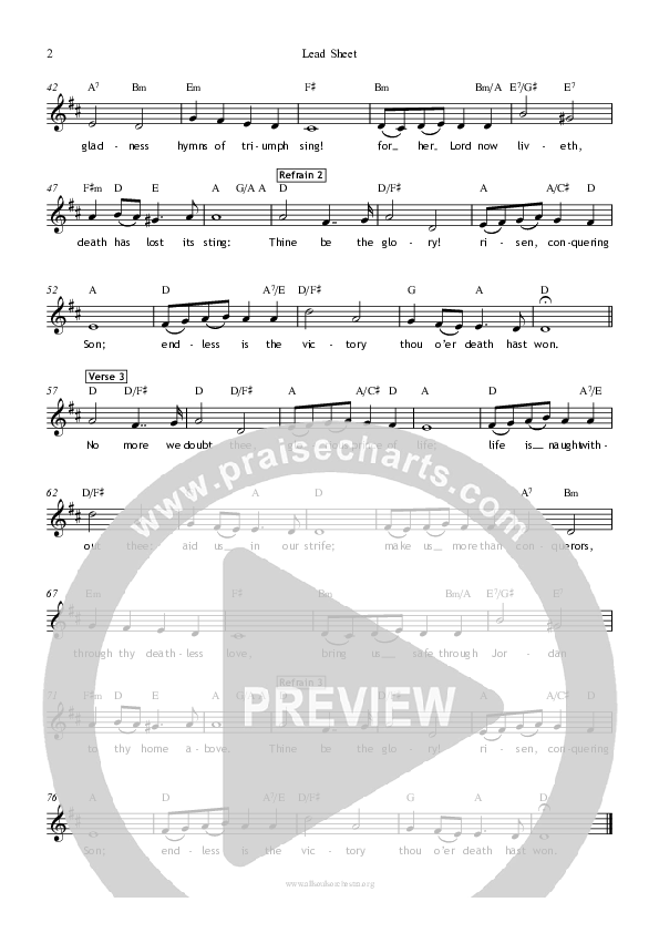 Thine Be The Glory Lead Sheet (All Souls Music)