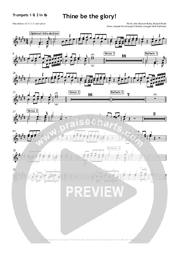 Thine Be The Glory Trumpet 1,2 (All Souls Music)