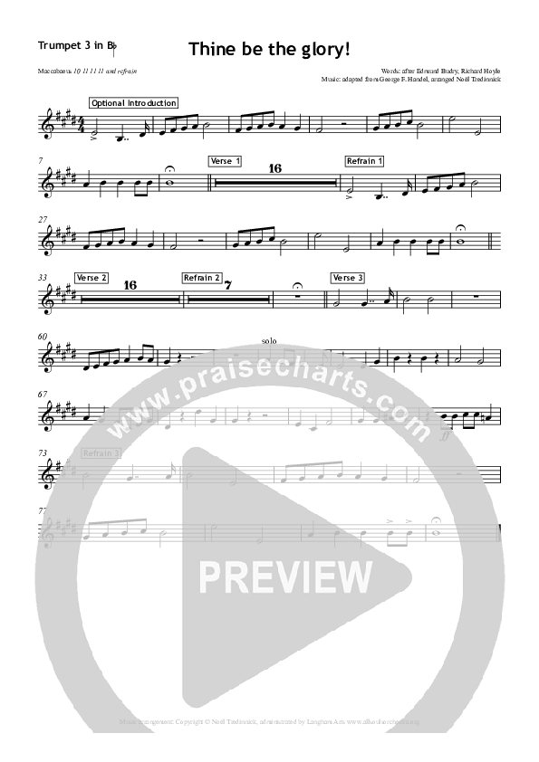 Thine Be The Glory Trumpet 3 (All Souls Music)