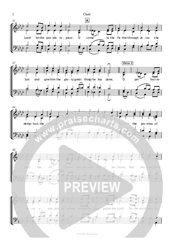 To God Be The Glory Choir Sheet (All Souls Music)