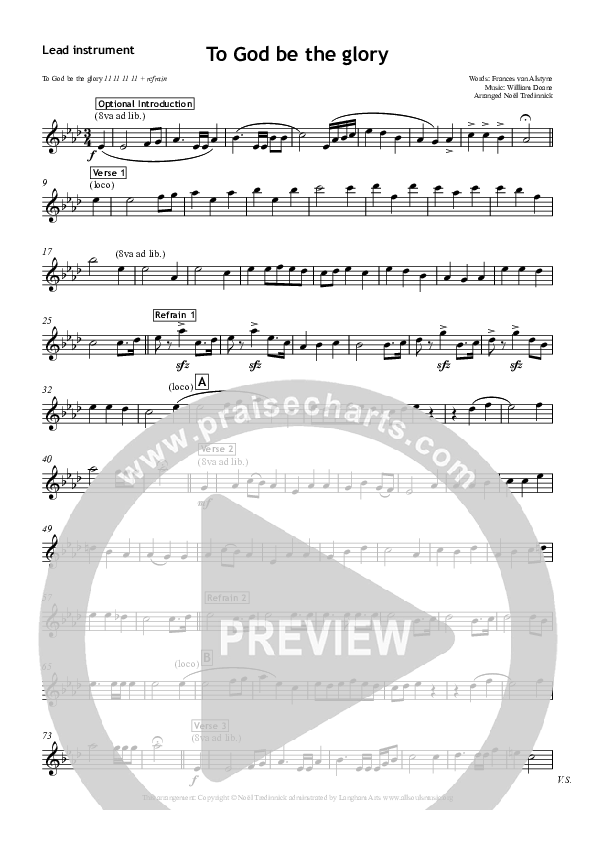 To God Be The Glory C Instruments (All Souls Music)