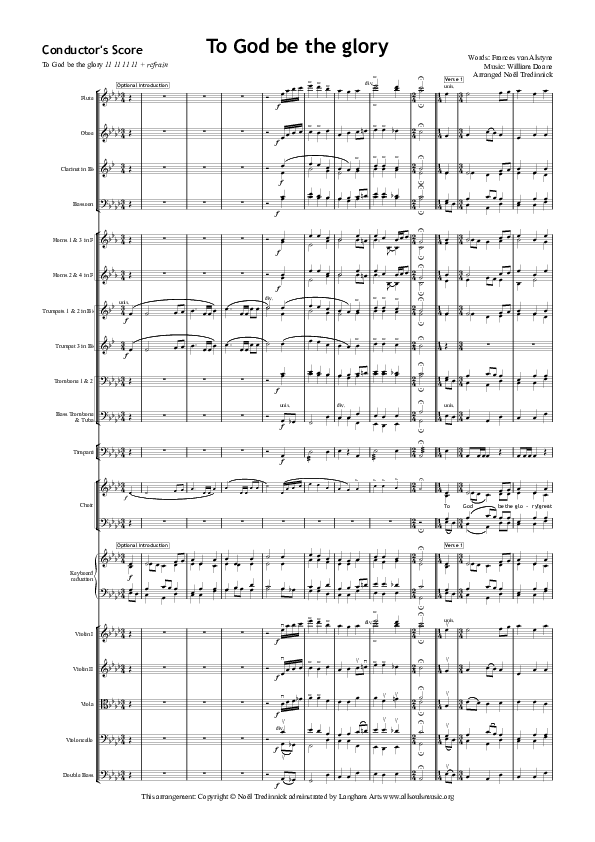 To God Be The Glory Conductor's Score (All Souls Music)