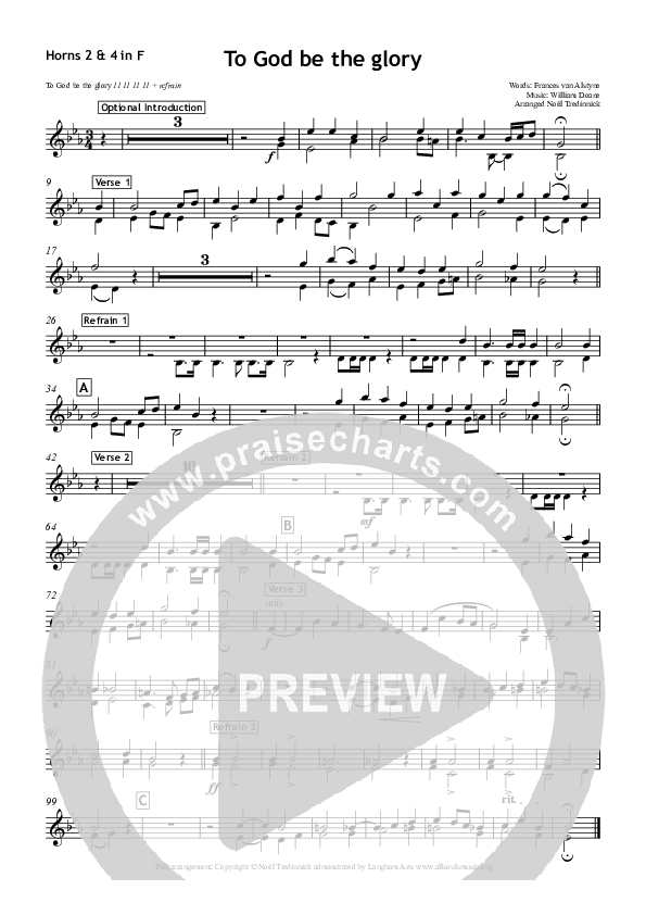 To God Be The Glory French Horn (All Souls Music)
