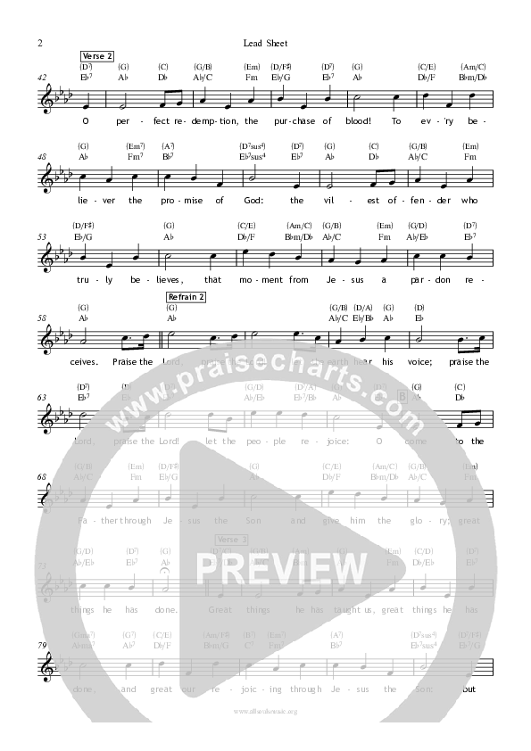 To God Be The Glory Lead Sheet (All Souls Music)