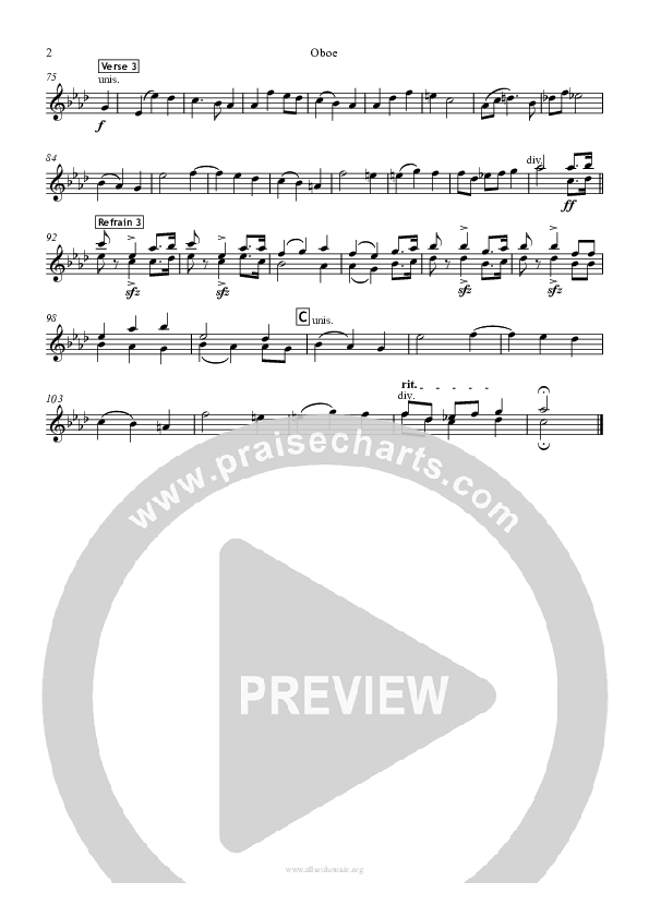 To God Be The Glory Oboe (All Souls Music)