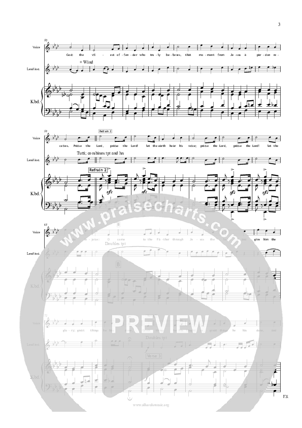 To God Be The Glory Piano/Vocal & Lead (All Souls Music)