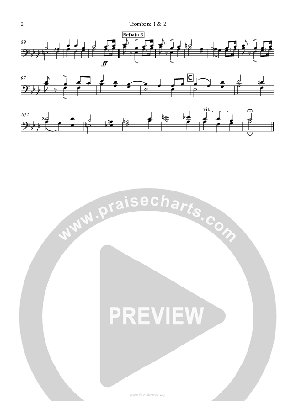 To God Be The Glory Trombone 1/2 (All Souls Music)