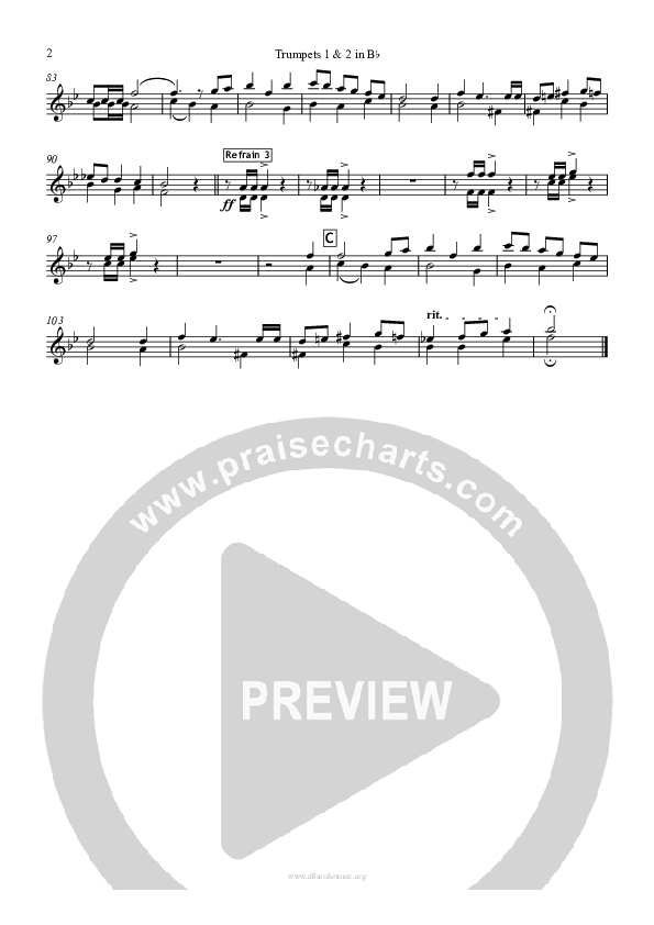 To God Be The Glory Trumpet 1,2 (All Souls Music)