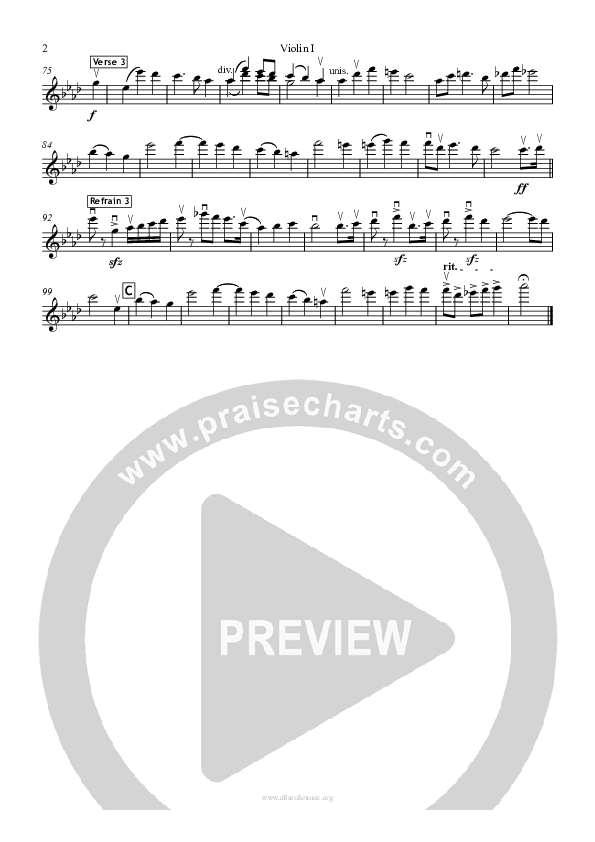 To God Be The Glory Violin 1 (All Souls Music)