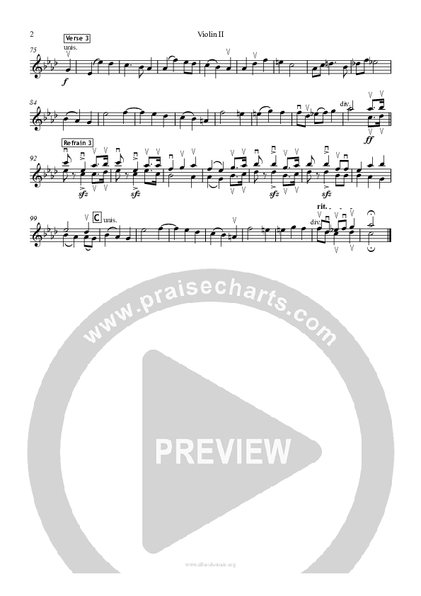 To God Be The Glory Violin 2 (All Souls Music)