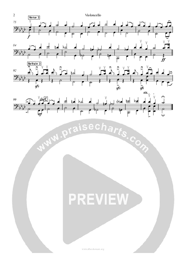 To God Be The Glory Violincello (All Souls Music)