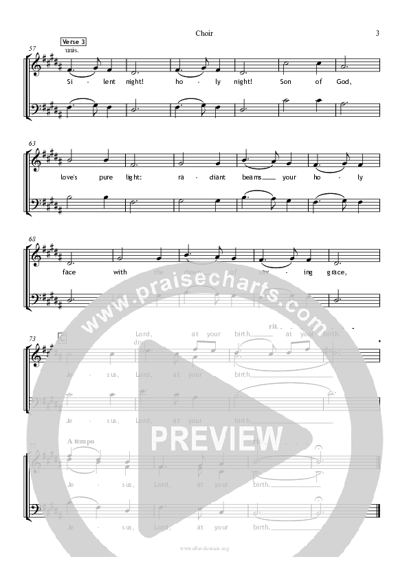 Silent Night Choir Sheet (SATB) (All Souls Music)