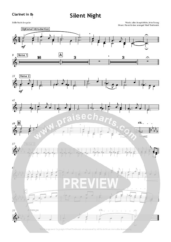 Silent Night Clarinet (All Souls Music)