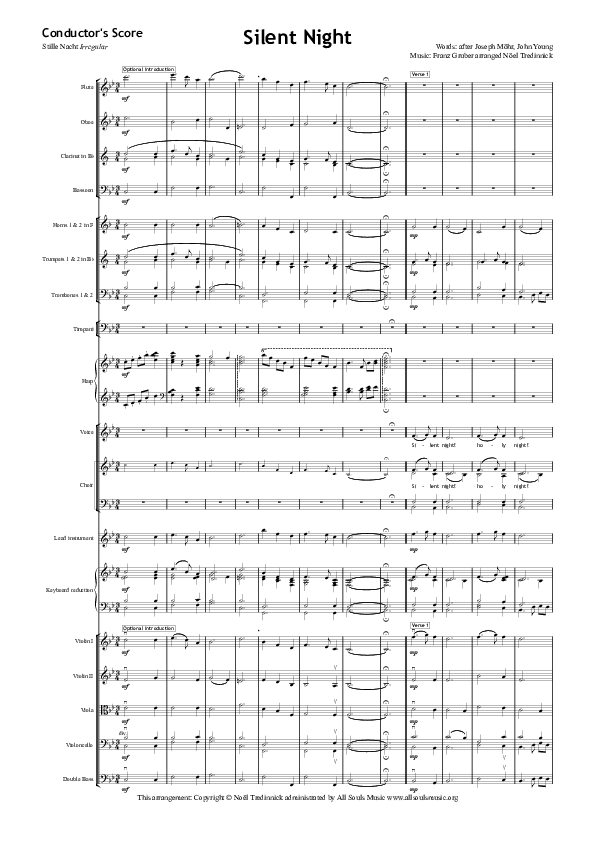 Silent Night Conductor's Score (All Souls Music)