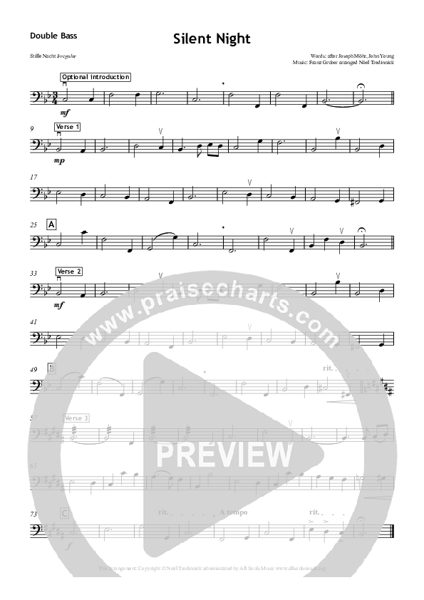 Silent Night Double Bass (All Souls Music)