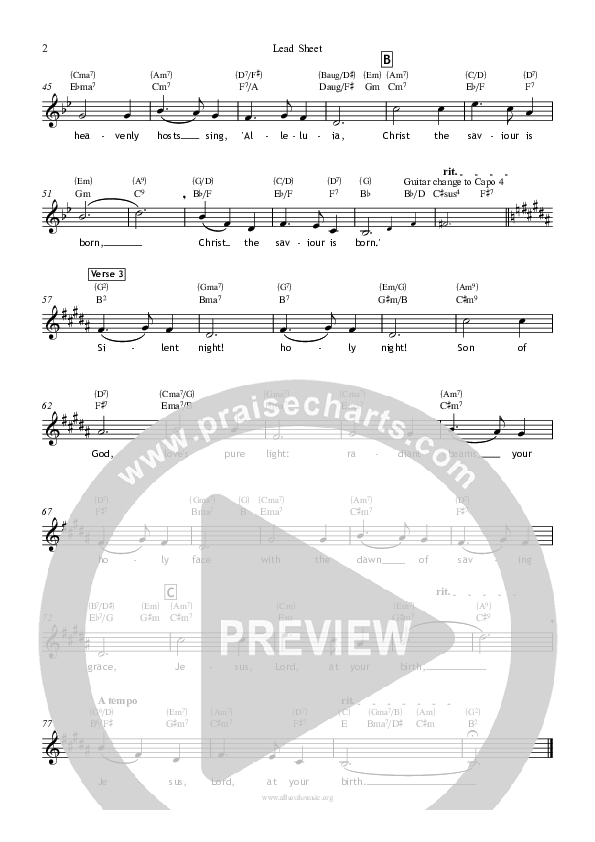 Silent Night Lead Sheet (All Souls Music)
