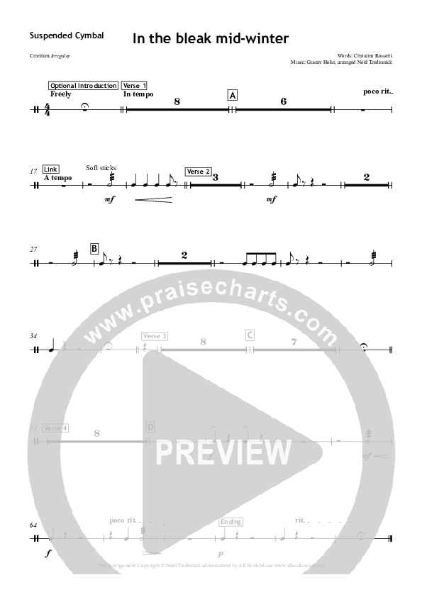 In The Bleak Midwinter Cymbals (All Souls Music)