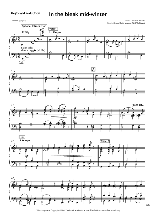 In The Bleak Midwinter Synth (All Souls Music)