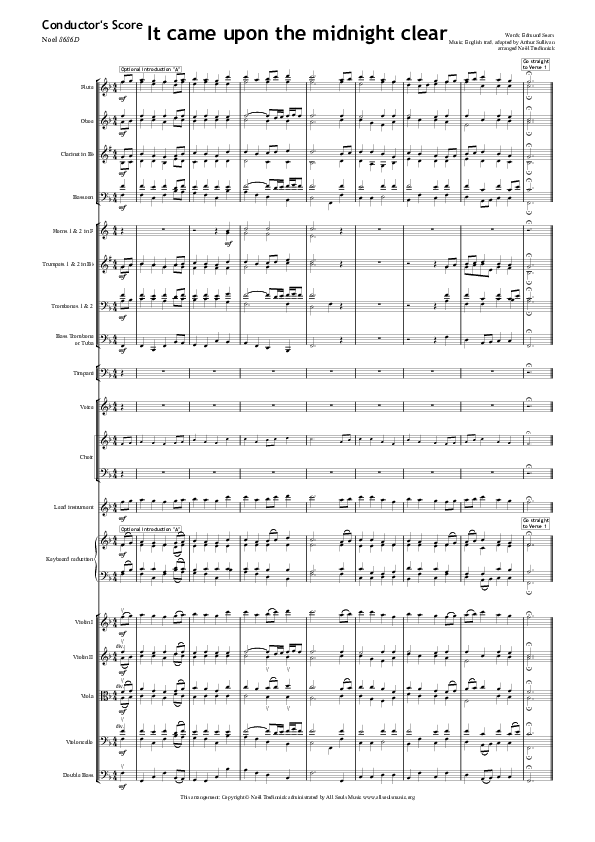 It Came Upon A Midnight Clear Conductor's Score (All Souls Music)