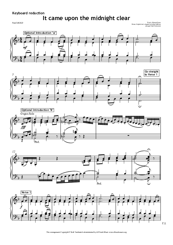 It Came Upon A Midnight Clear Synth (All Souls Music)