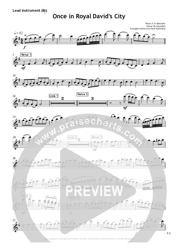 Once In Royal David's City Bb Instruments (All Souls Music)