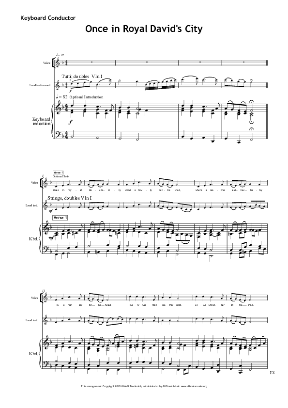 Once In Royal David's City Choir Score (All Souls Music)