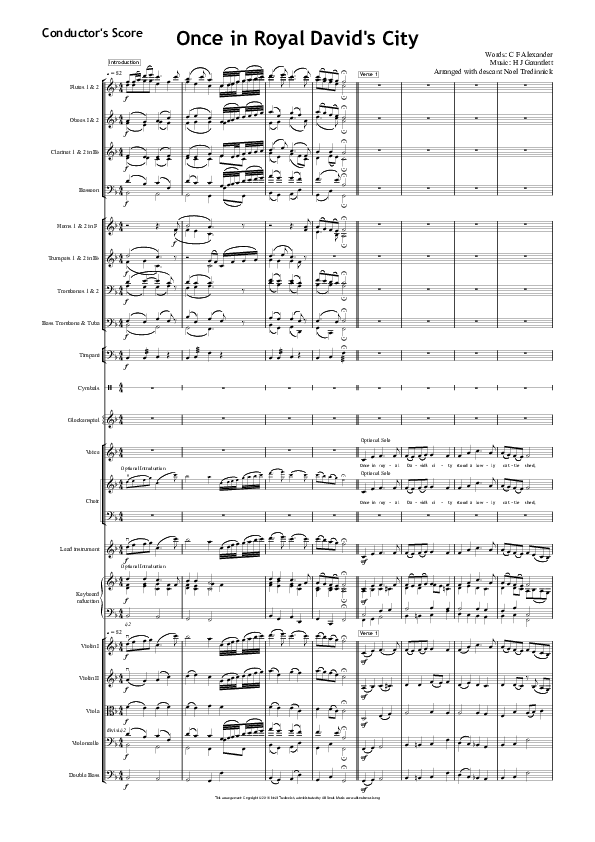 Once In Royal David's City Conductor's Score (All Souls Music)