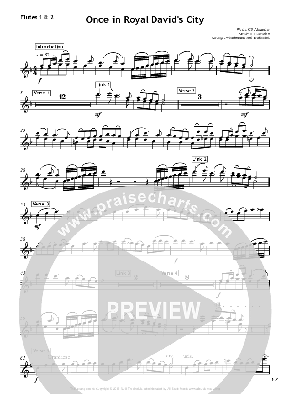 Once In Royal David's City Flute 1/2 (All Souls Music)