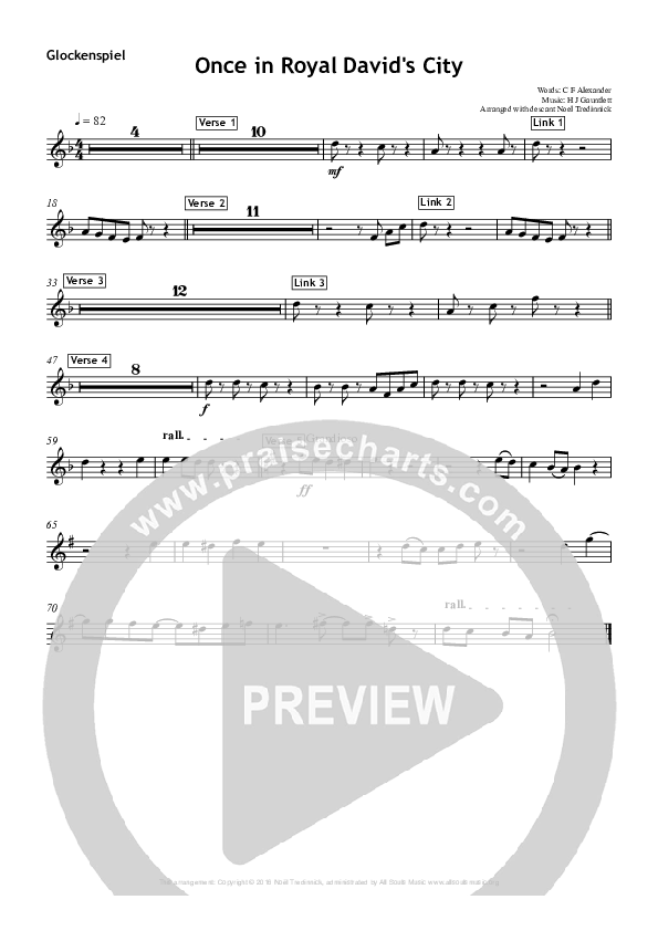 Once In Royal David's City Glockenspiel (All Souls Music)