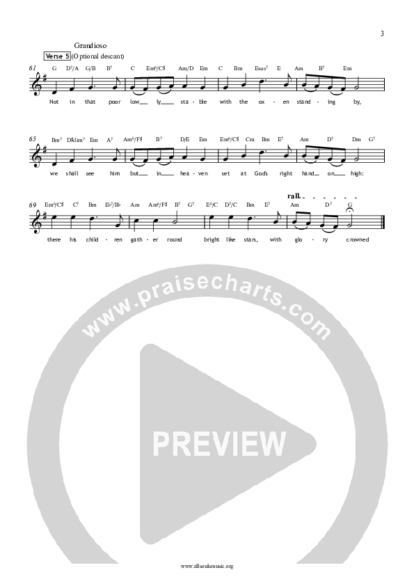 Once In Royal David's City Lead Sheet (All Souls Music)