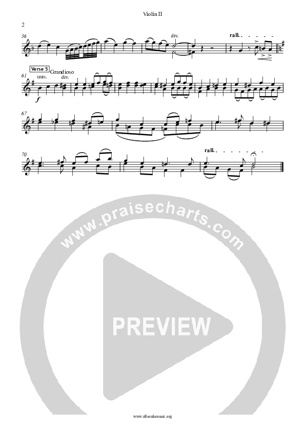 Once In Royal David's City Violin 2 (All Souls Music)