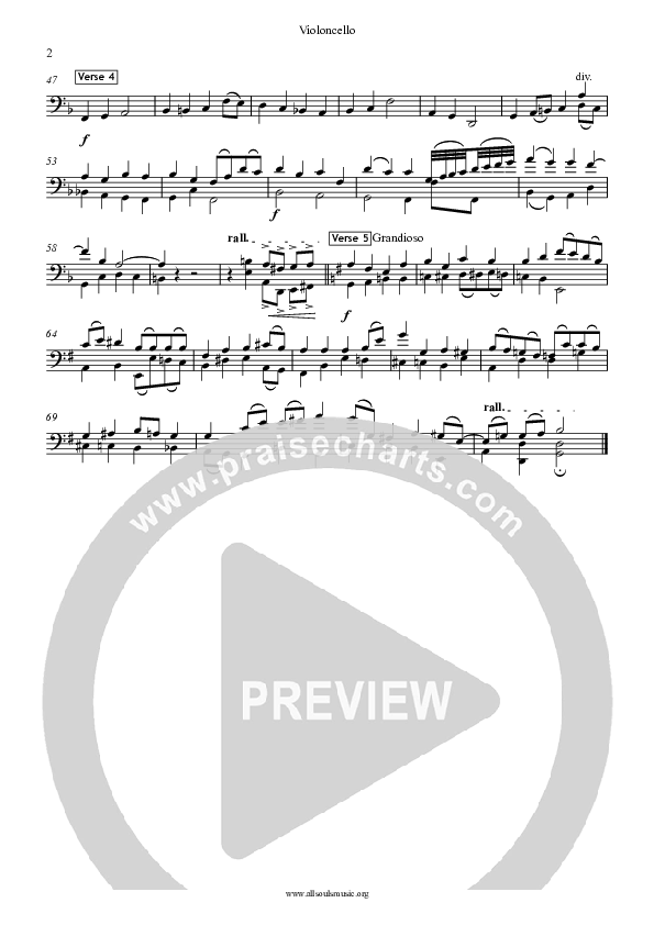 Once In Royal David's City Violincello (All Souls Music)