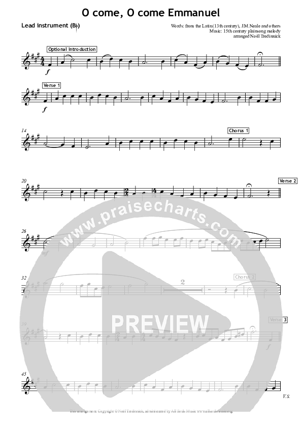 O Come O Come Emmanuel Bb Instruments (All Souls Music)