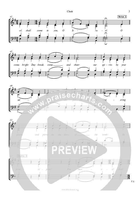 O Come O Come Emmanuel Choir Sheet (SATB) (All Souls Music)