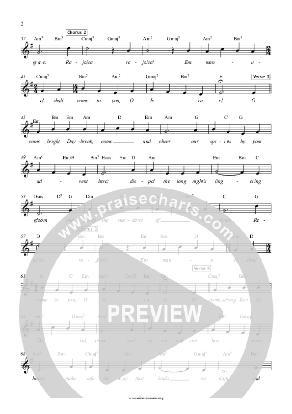 O Come O Come Emmanuel Lead Sheet (All Souls Music)