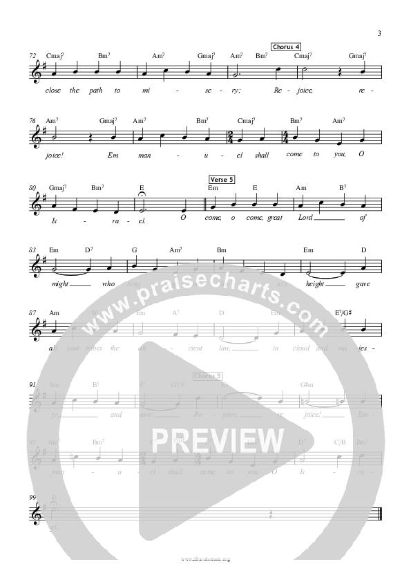 O Come O Come Emmanuel Lead Sheet (All Souls Music)