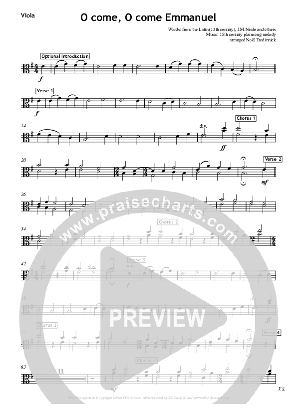 O Come O Come Emmanuel Viola (All Souls Music)