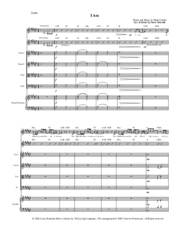 I Am Conductor's Score (Mark Schultz)