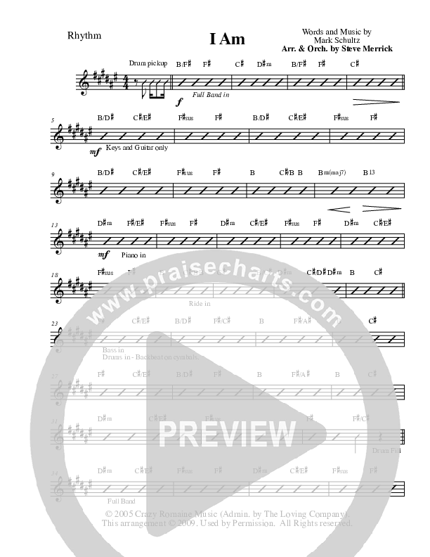 I Am Rhythm Chart (Mark Schultz)