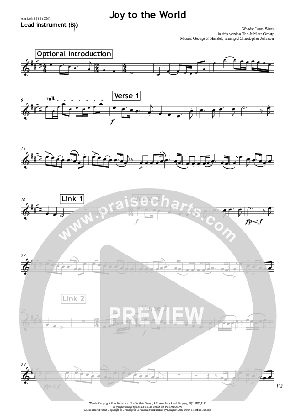 Joy To The World Bb Instruments (All Souls Music)