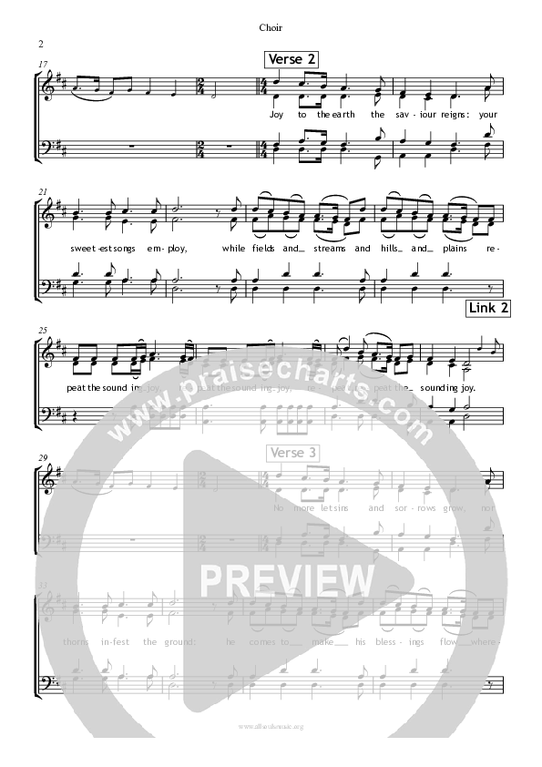 Joy To The World Choir Sheet (SATB) (All Souls Music)