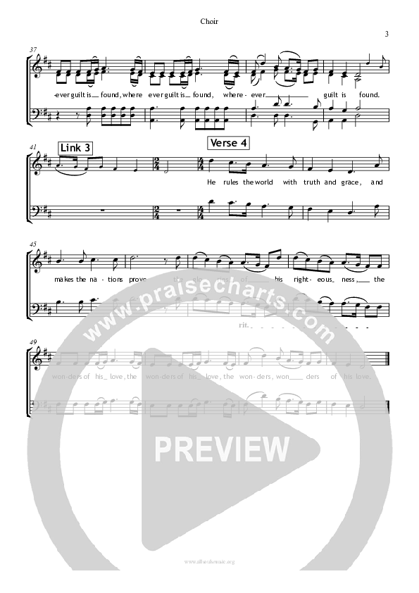 Joy To The World Choir Sheet (SATB) (All Souls Music)