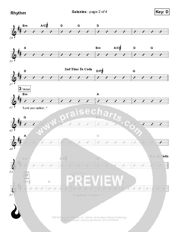 Galaxies Rhythm Chart (Ascension Worship)