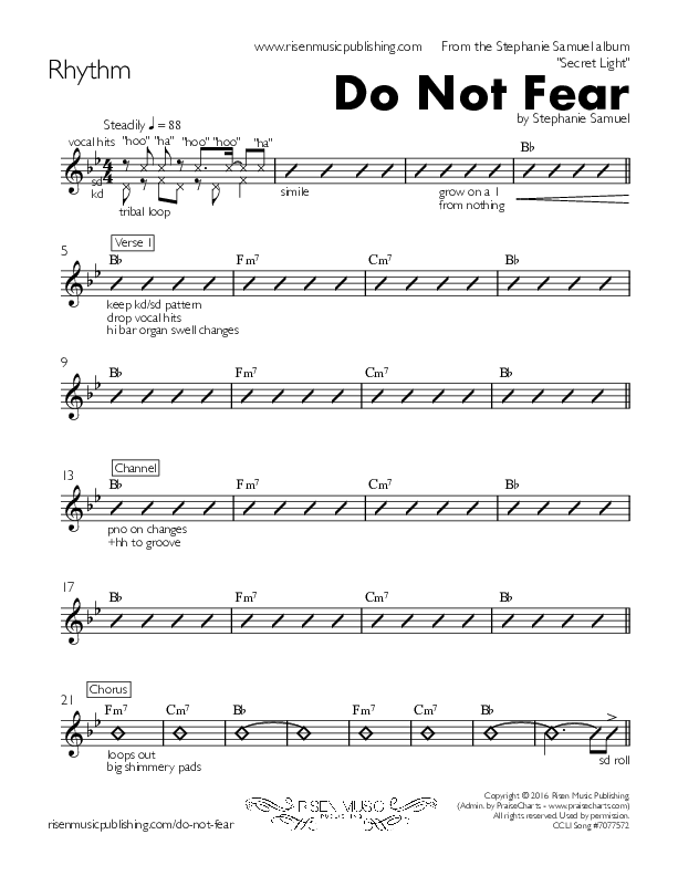 Do Not Fear Rhythm Chart (Stephanie Samuel)