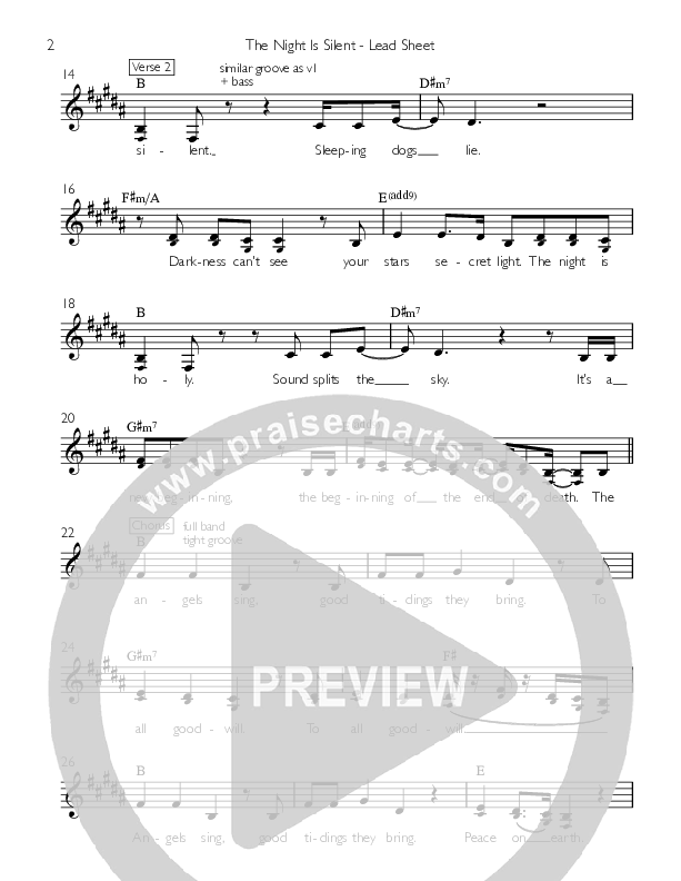 The Night is Silent  Lead Sheet (Stephanie Samuel)