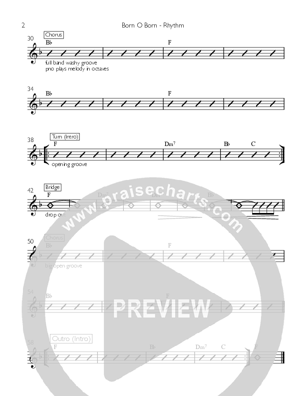 Born O Born (In Bethlehem) Rhythm Chart (Stephanie Samuel)