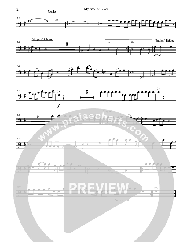 My Savior Lives (with Angels We Have Heard On High) Cello (New Life Worship)