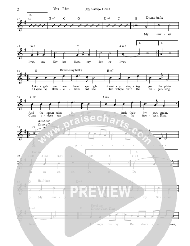 My Savior Lives (with Angels We Have Heard On High) Rhythm/Vocal (New Life Worship)