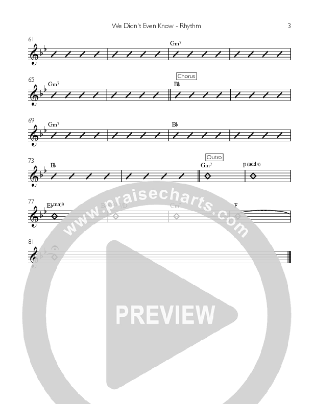 We Didn’t Even Know  Rhythm Chart (Stephanie Samuel)