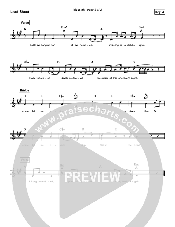 Messiah (Simplified) Lead Sheet (Melody) (Francesca Battistelli)
